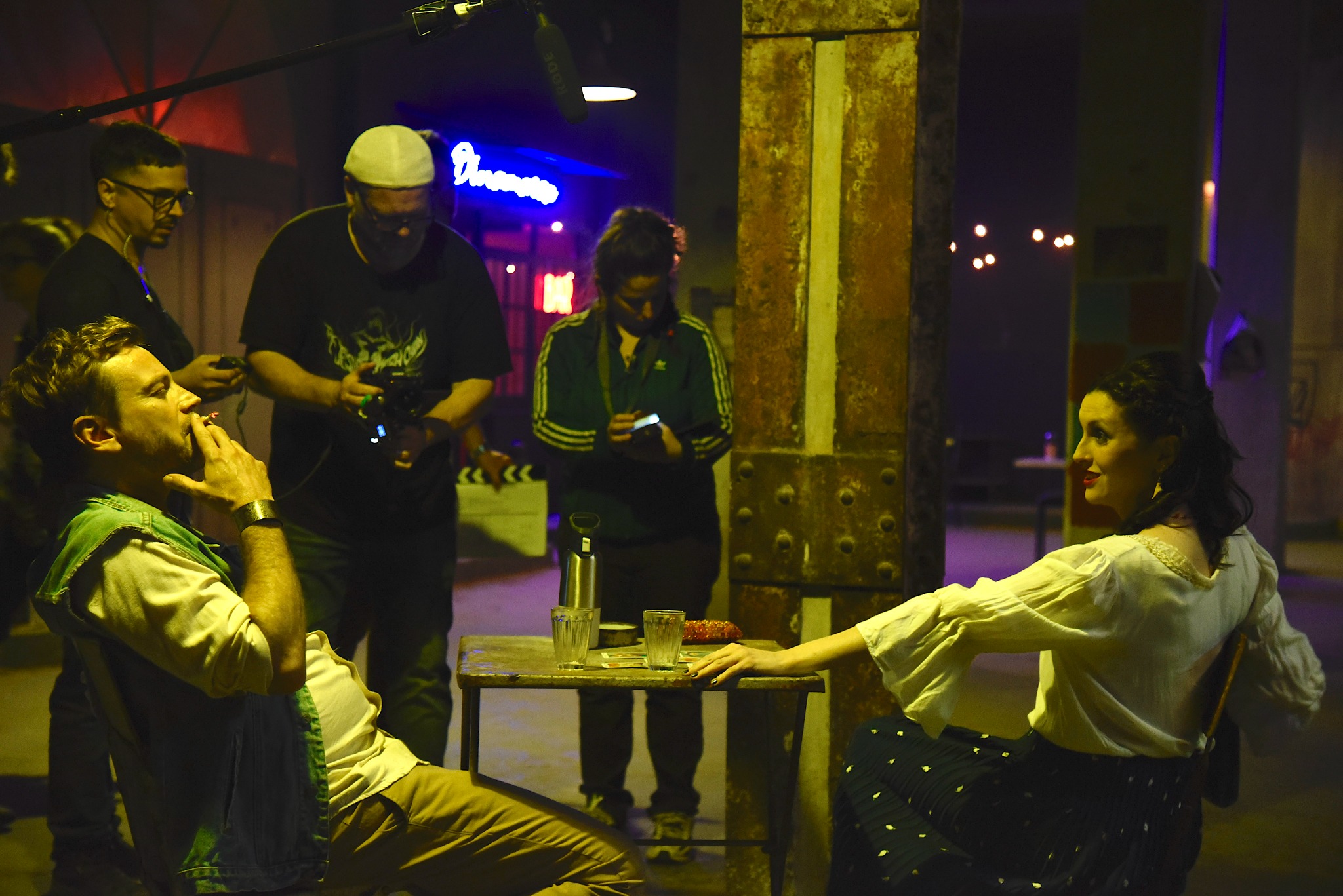 El equipo y los intérpretes durante el rodaje de Romeo y Ofelia